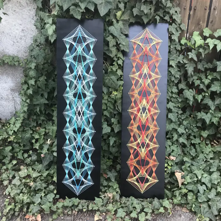 Peça de string art da Fractalería