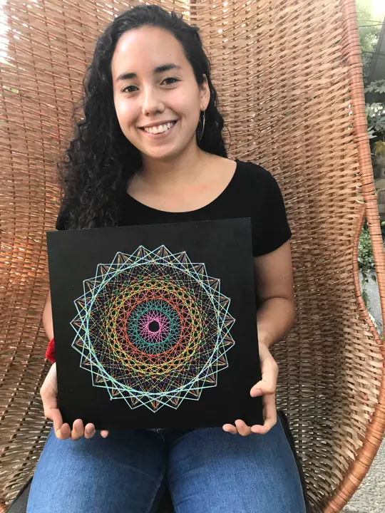 Prime Number Circle string art, made in a Fractalería course