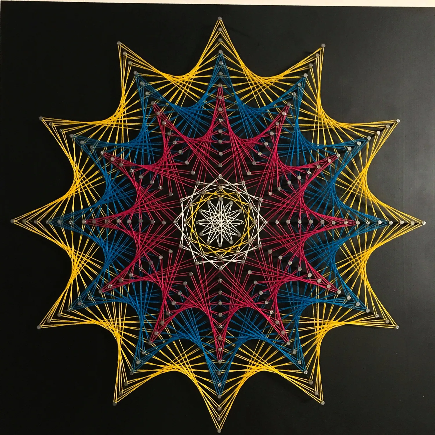 Ray Star string art, finished piece