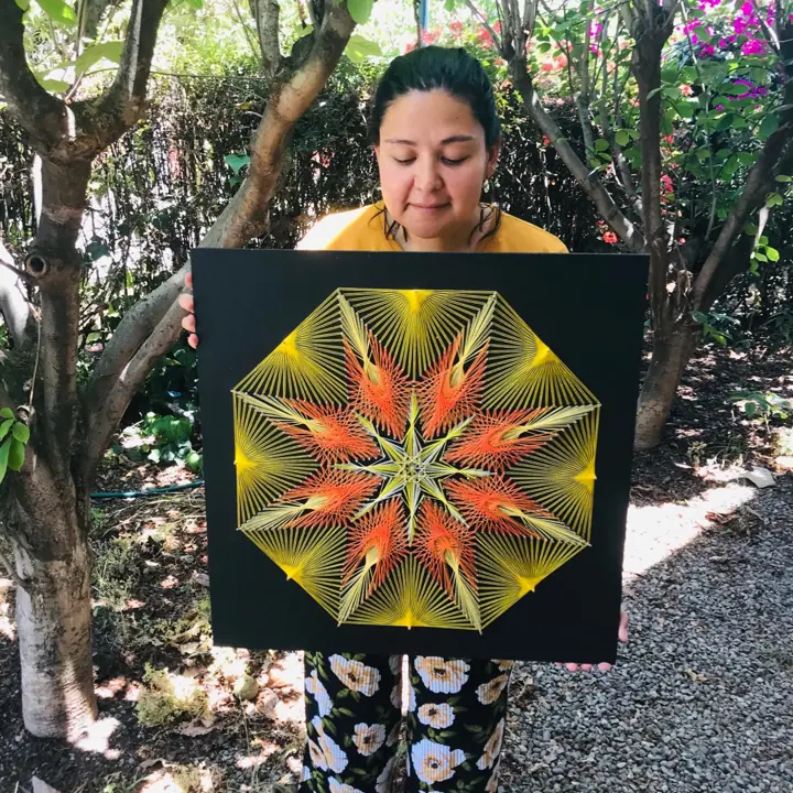 Ray Star string art, finished piece