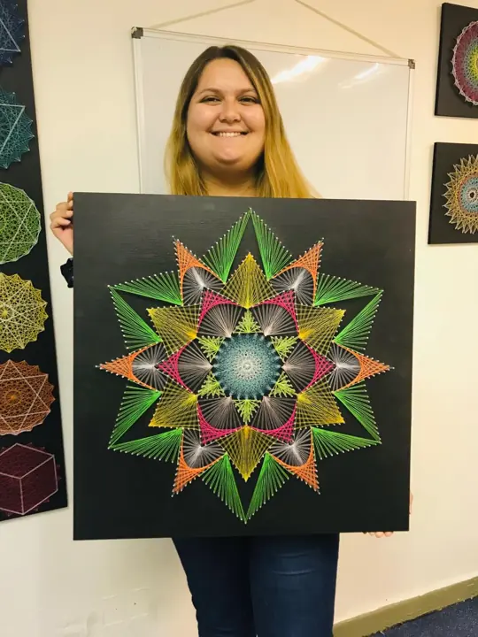 Ray Star string art, finished piece