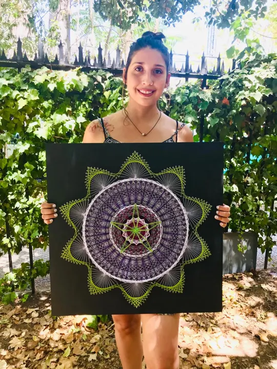 Ray Star string art, finished piece