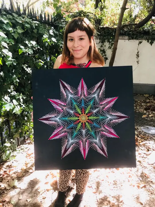 Ray Star string art, finished piece