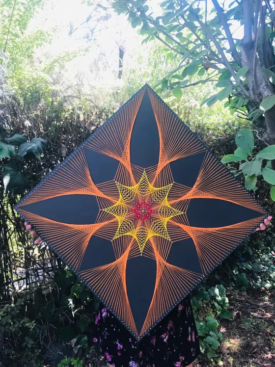 Ray Star string art, finished piece