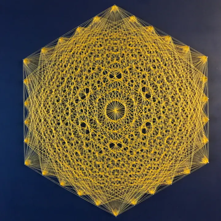 Hexagon string art, finished piece