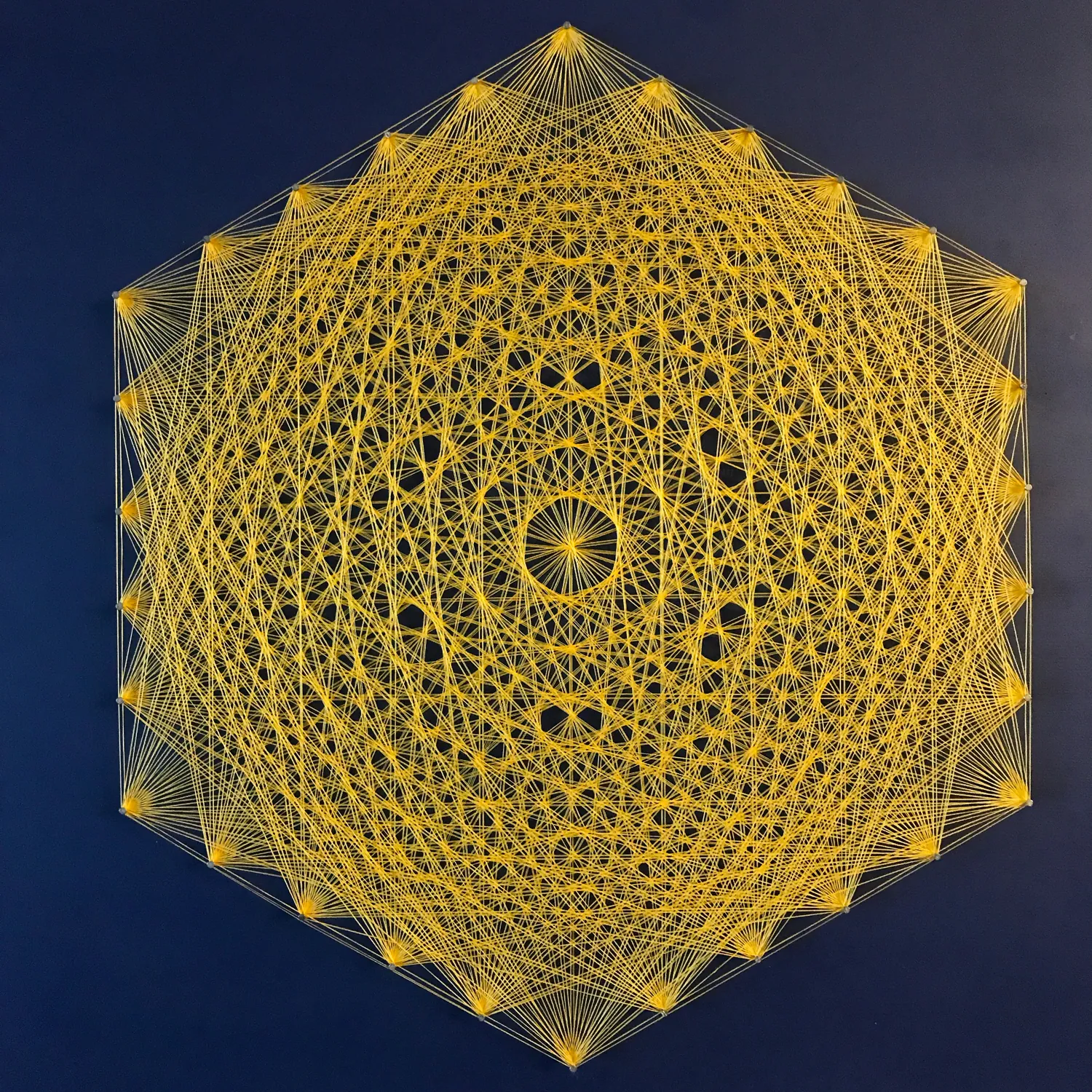 Hexagon string art, finished piece