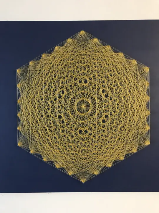 Hexagon string art, finished piece