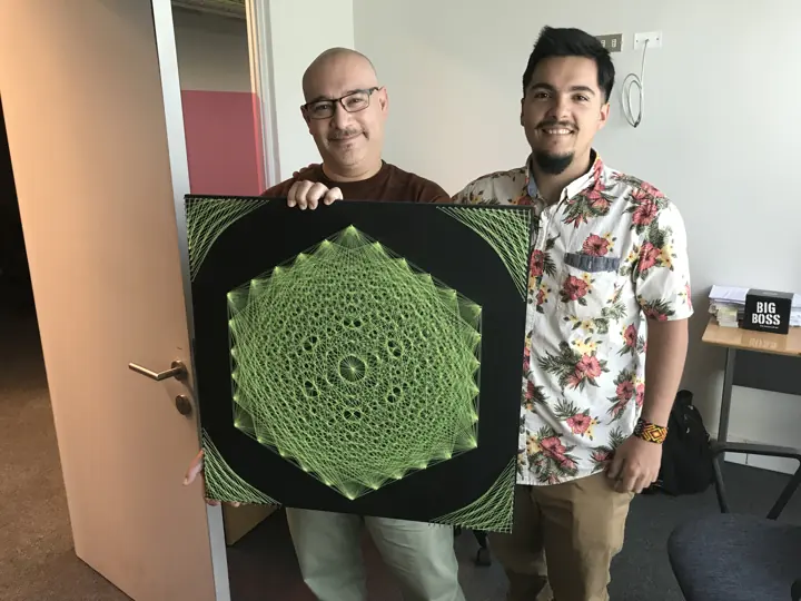 Hexagon string art, finished piece
