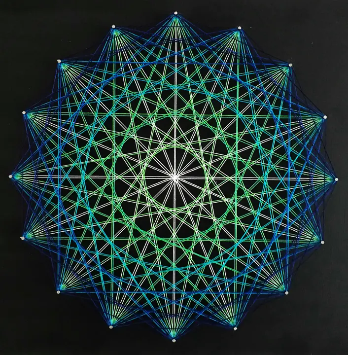 Hexagon string art, finished piece