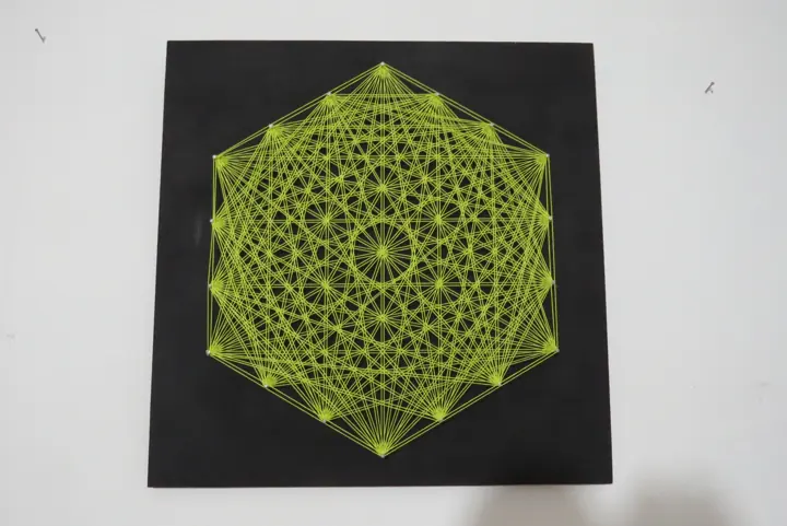 Hexagon string art, finished piece