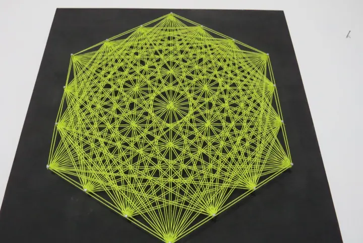 Hexagon string art, finished piece
