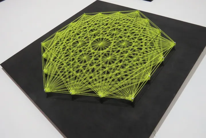 Hexagon string art, finished piece