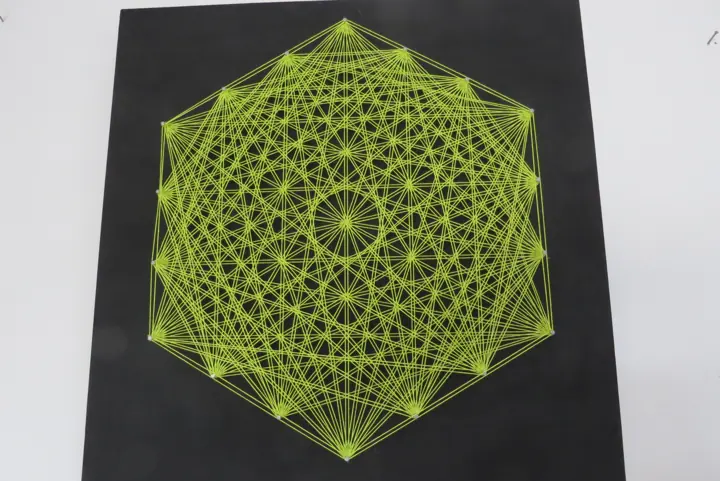Hexagon string art, finished piece