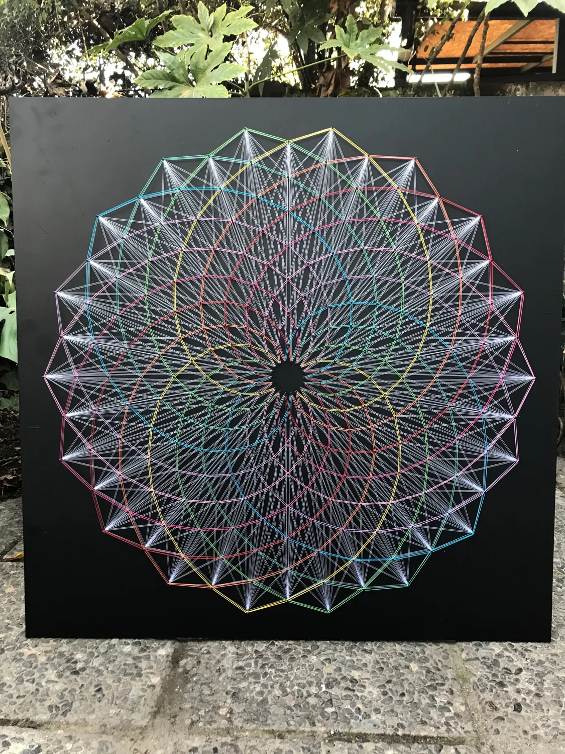 Torus string art, finished piece