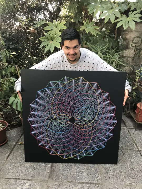 Torus string art, finished piece