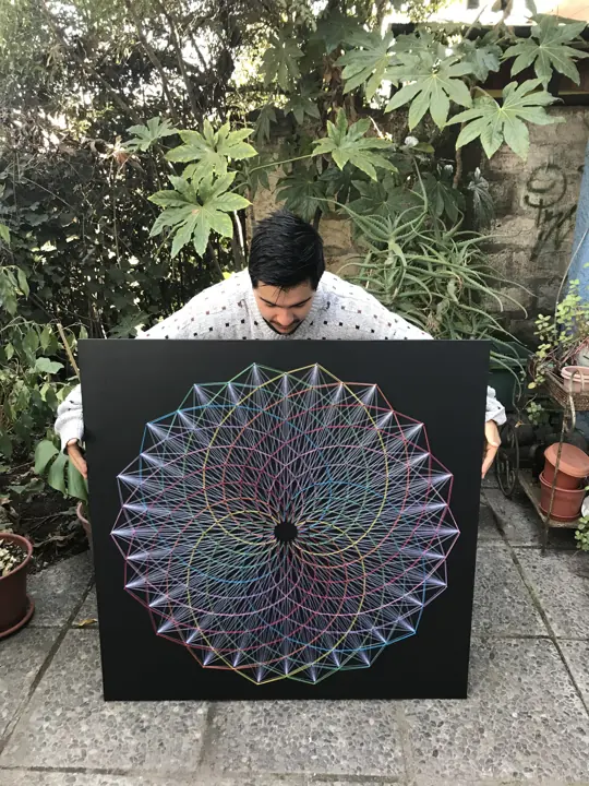 Torus string art, finished piece