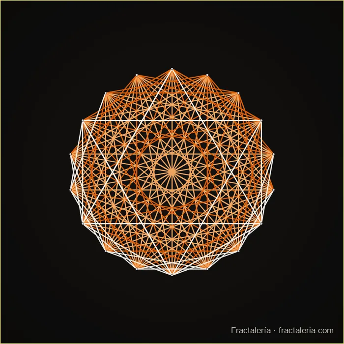 String art pattern: Chakra 2 · crescent and star