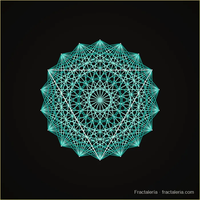 String art pattern: Chakra 5 · downward triangle seal