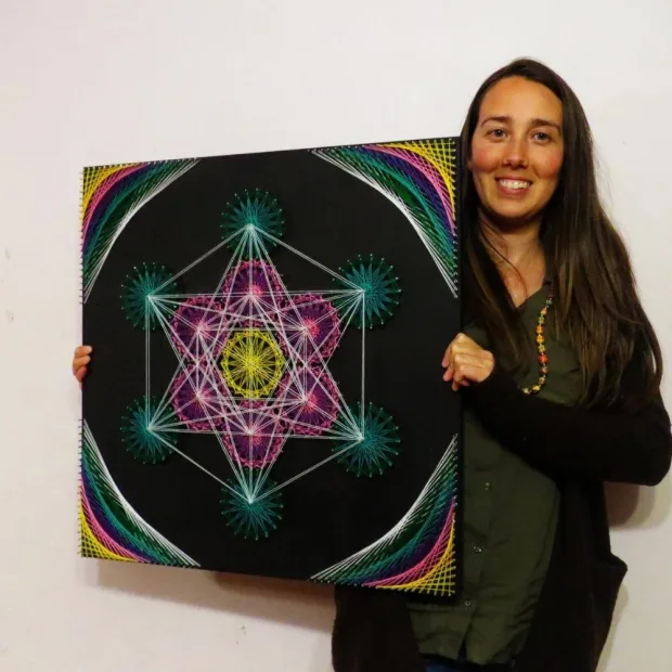 Mandala avanzada tejida por un alumno